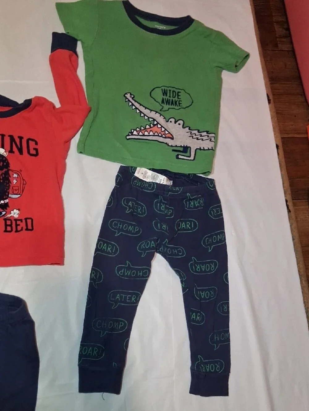 Kids' Red & Navy Fire Truck One-Piece Pajama Set